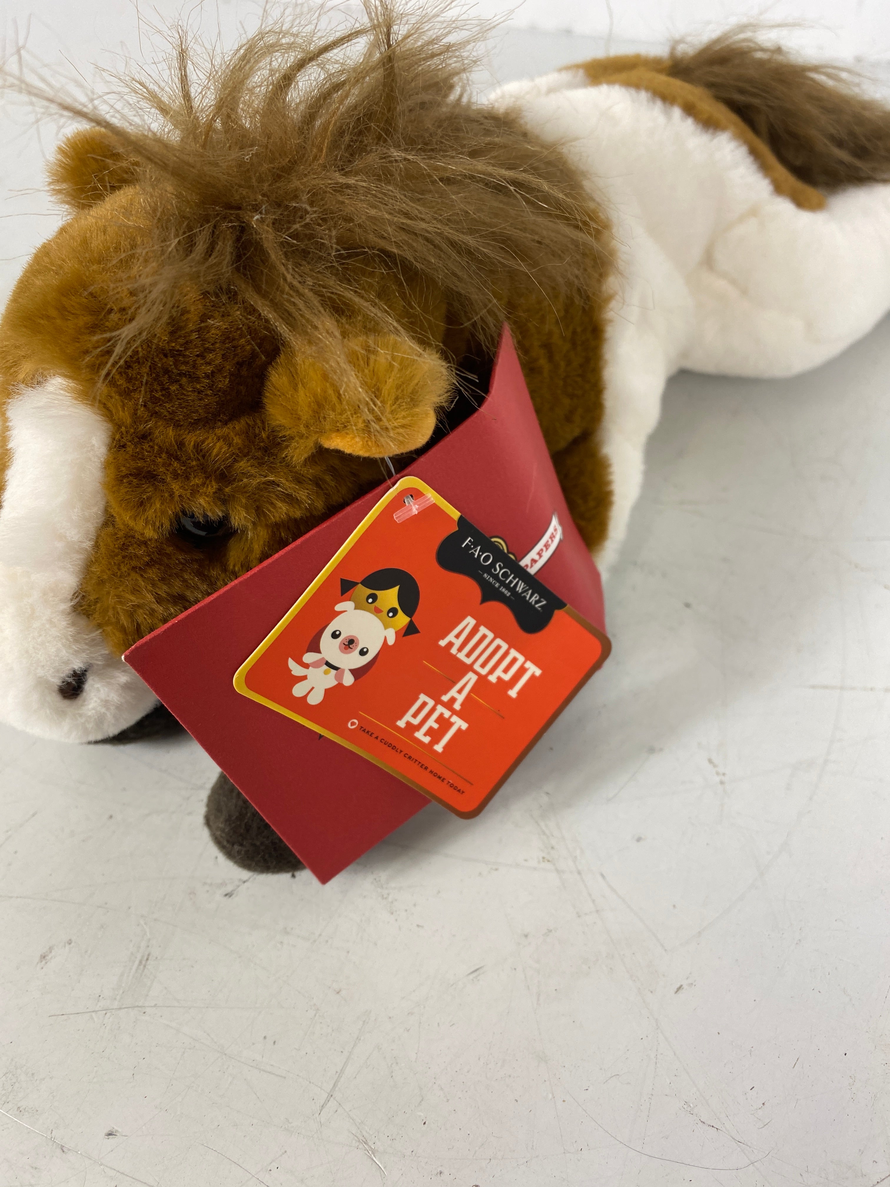 FAO Schwarz Washable Plush Adopt - A - Pet Horse Toy with Adoption Papers