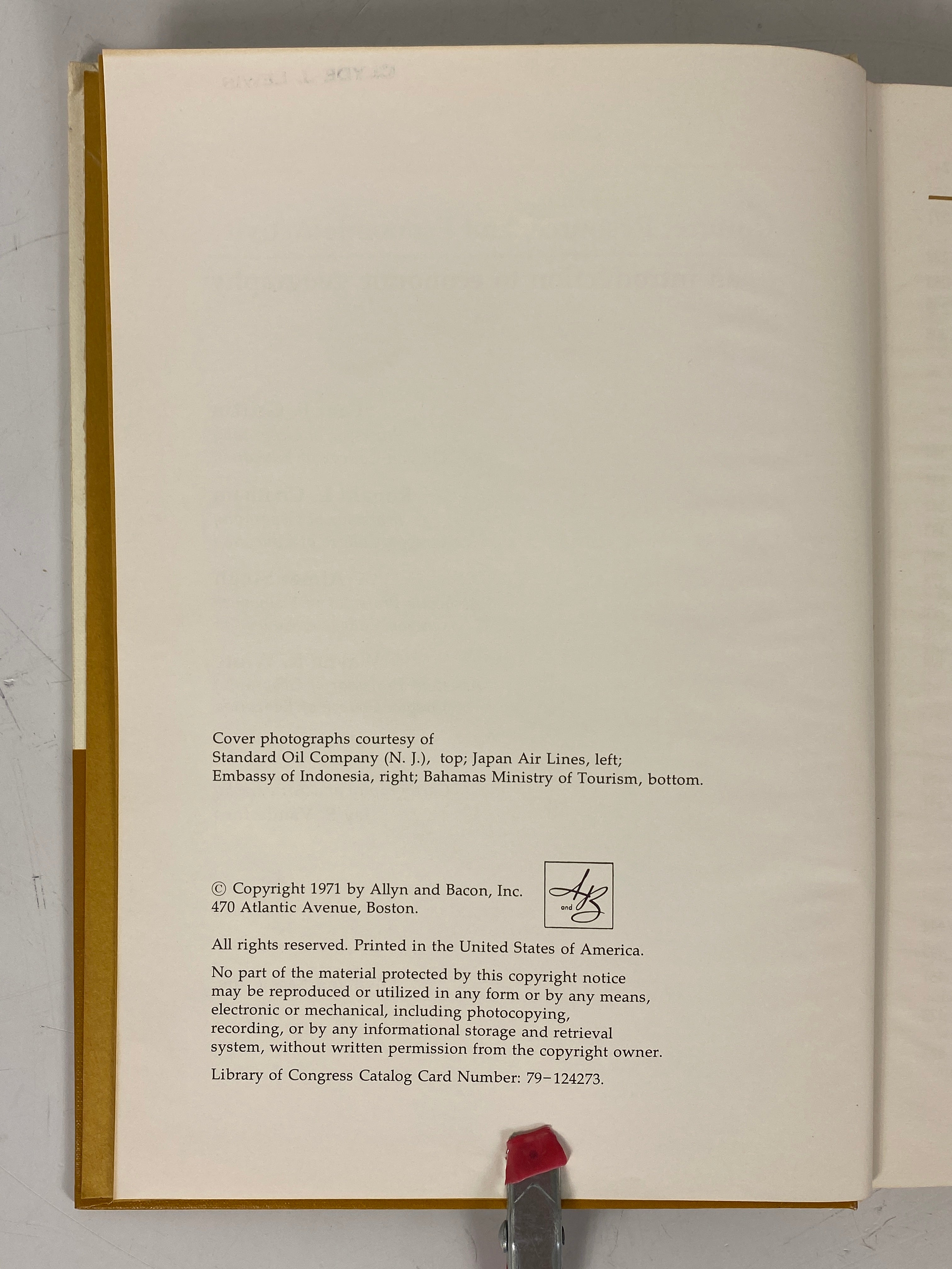 1971 Hardcover Intro to Economic Geography: Culture, Resource & Economic Activity