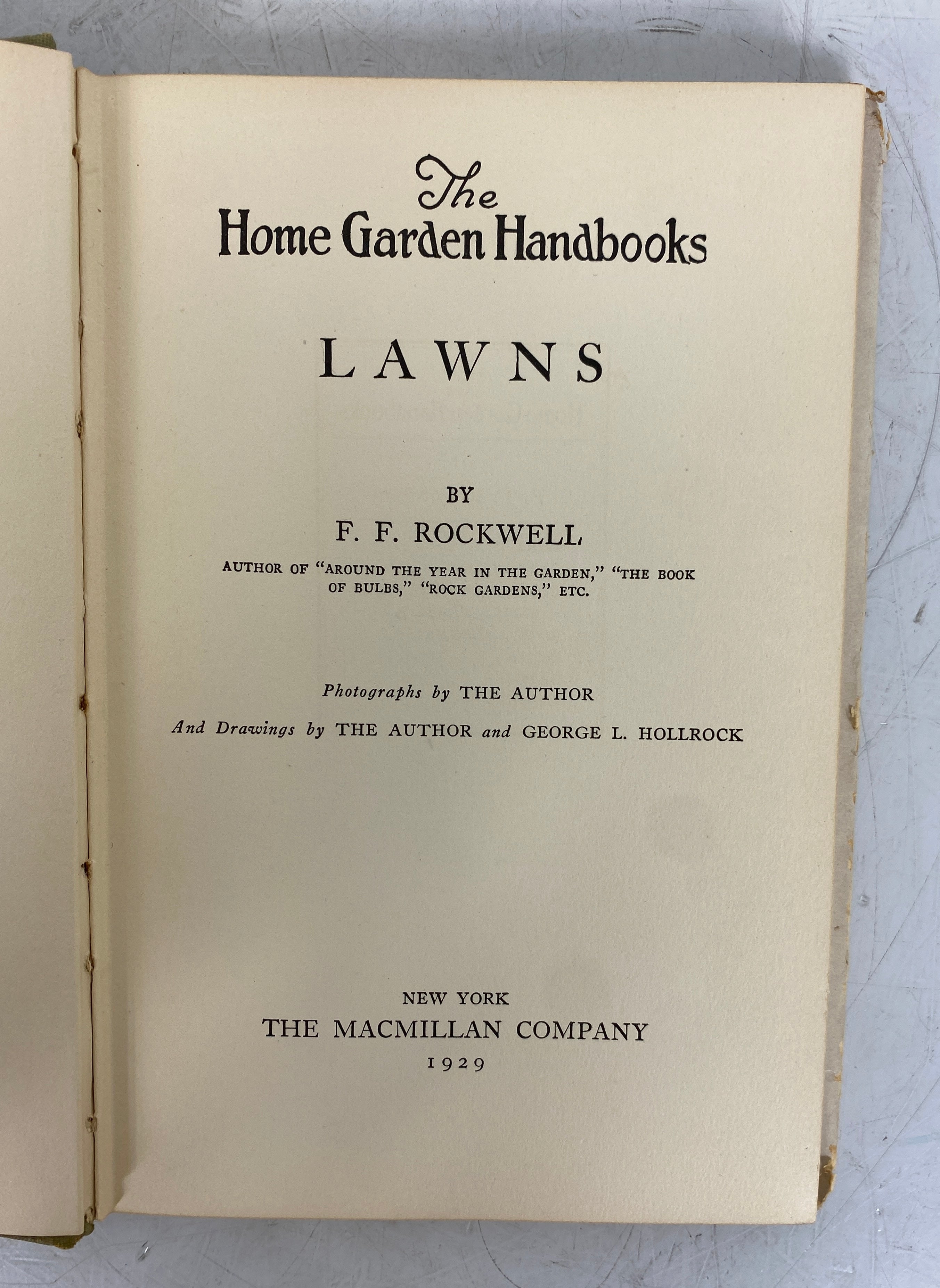 1929 F.F. Rockwell's Home Garden Handbooks: Lawns Hardcover with Dust Jacket
