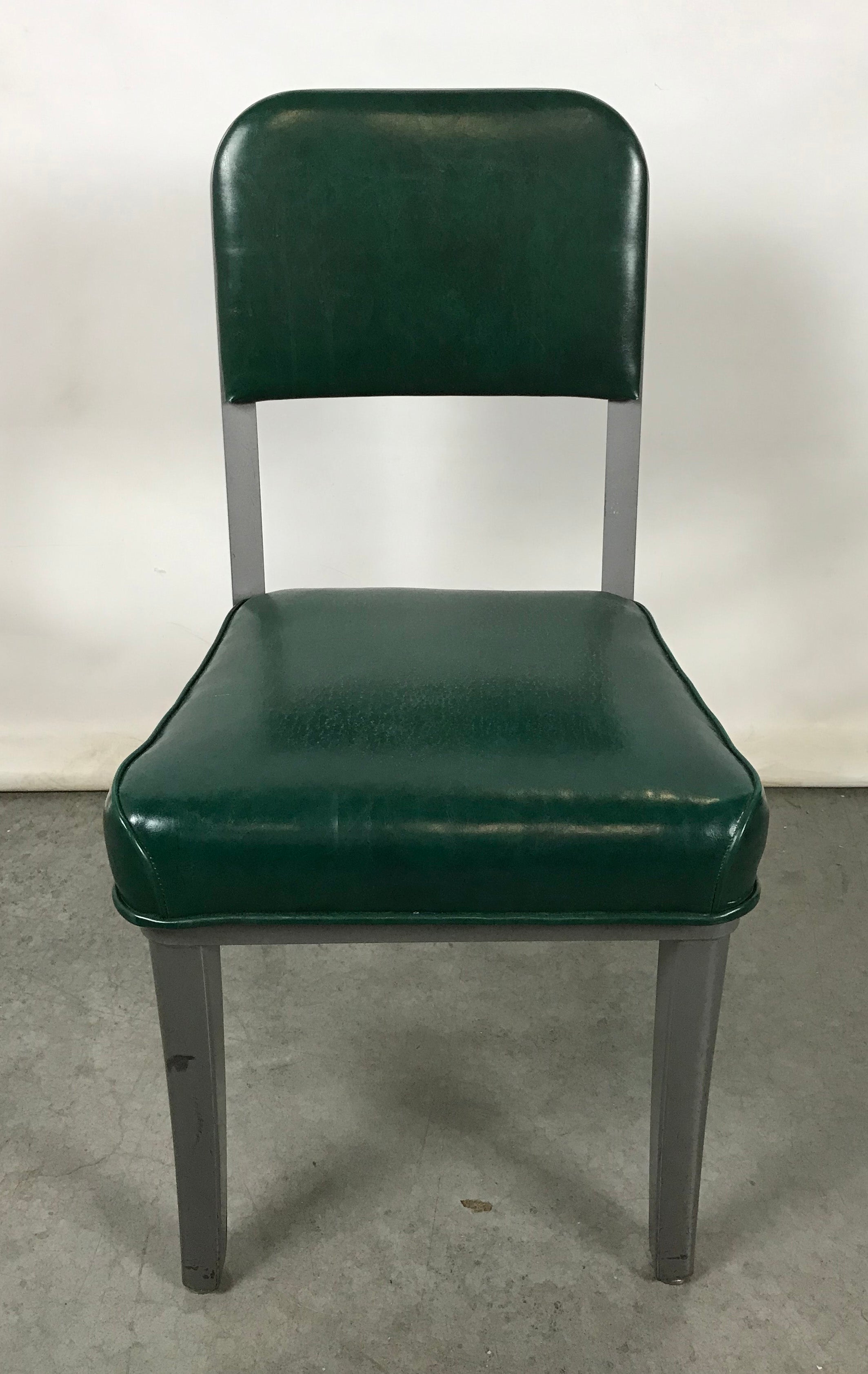 On - Sale Steelcase Green Vinyl Armless Tanker Chair