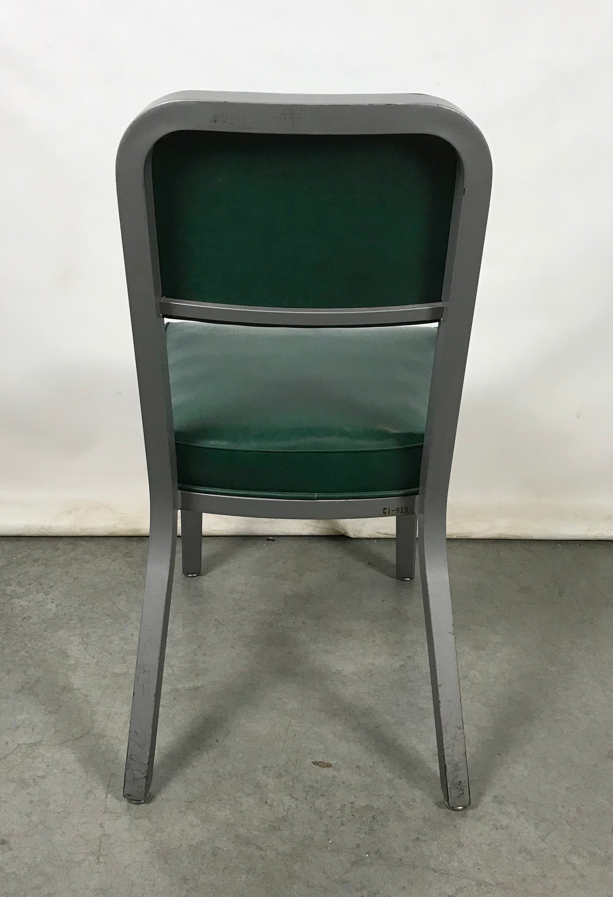 On - Sale Steelcase Green Vinyl Armless Tanker Chair