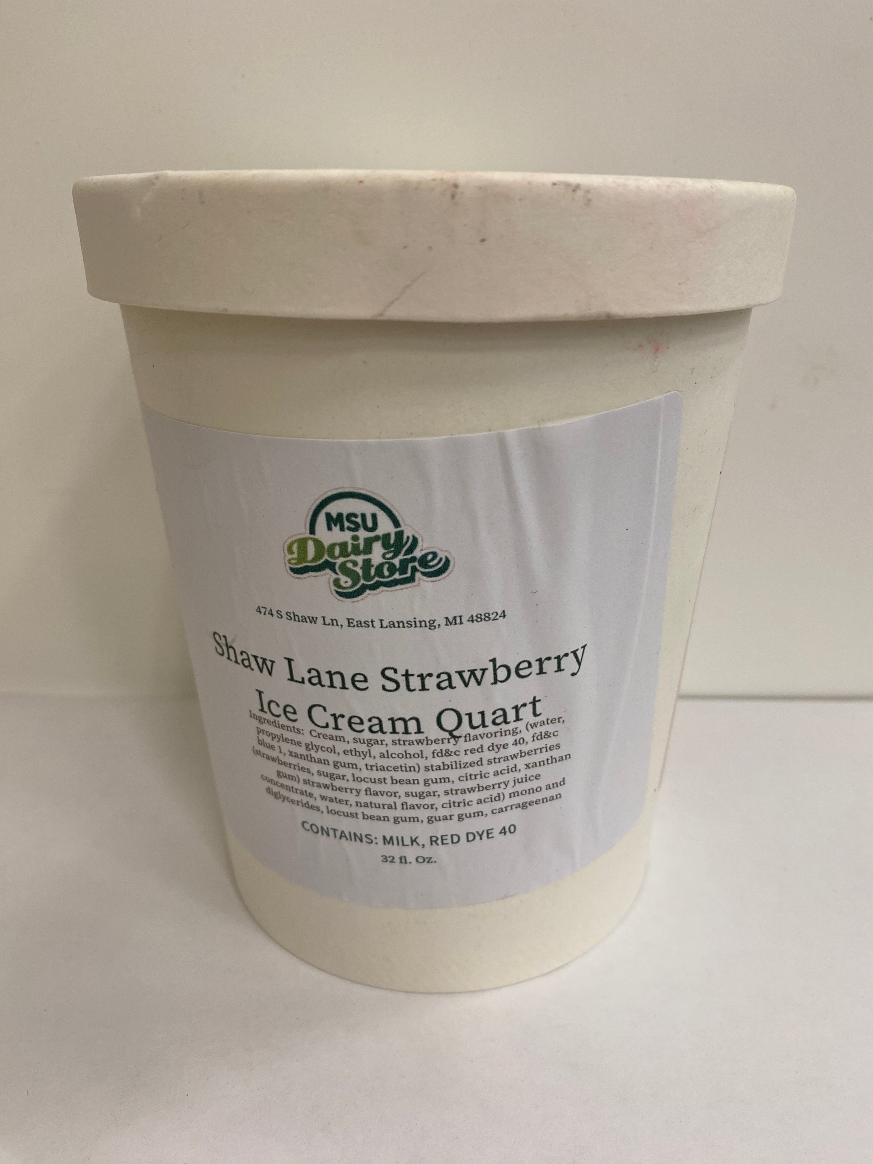 Hot! MSU Dairy Shaw Lane Strawberry Ice Cream Quart