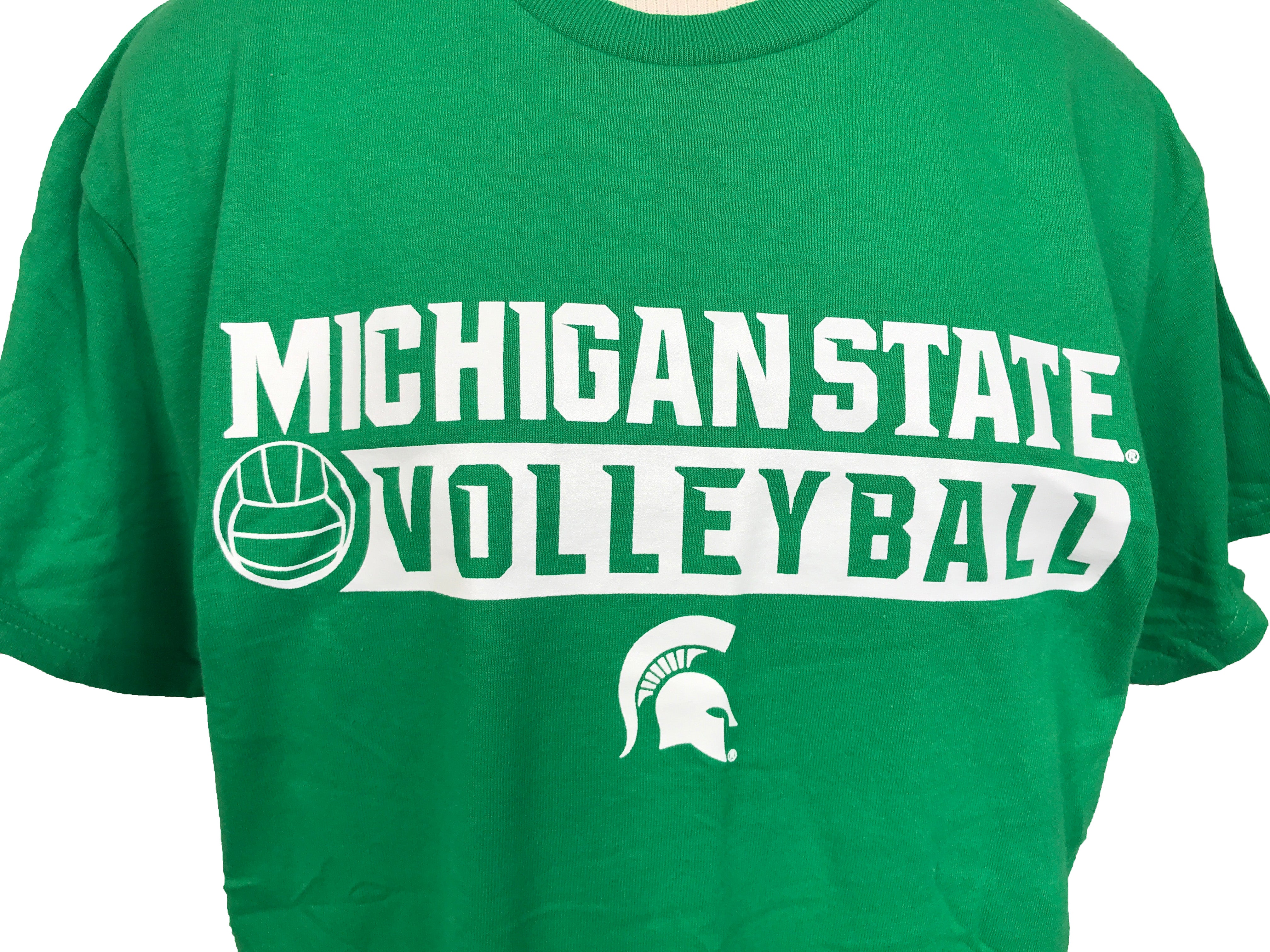 New! Unisex Medium Green Michigan State Volleyball Gildan T-Shirt