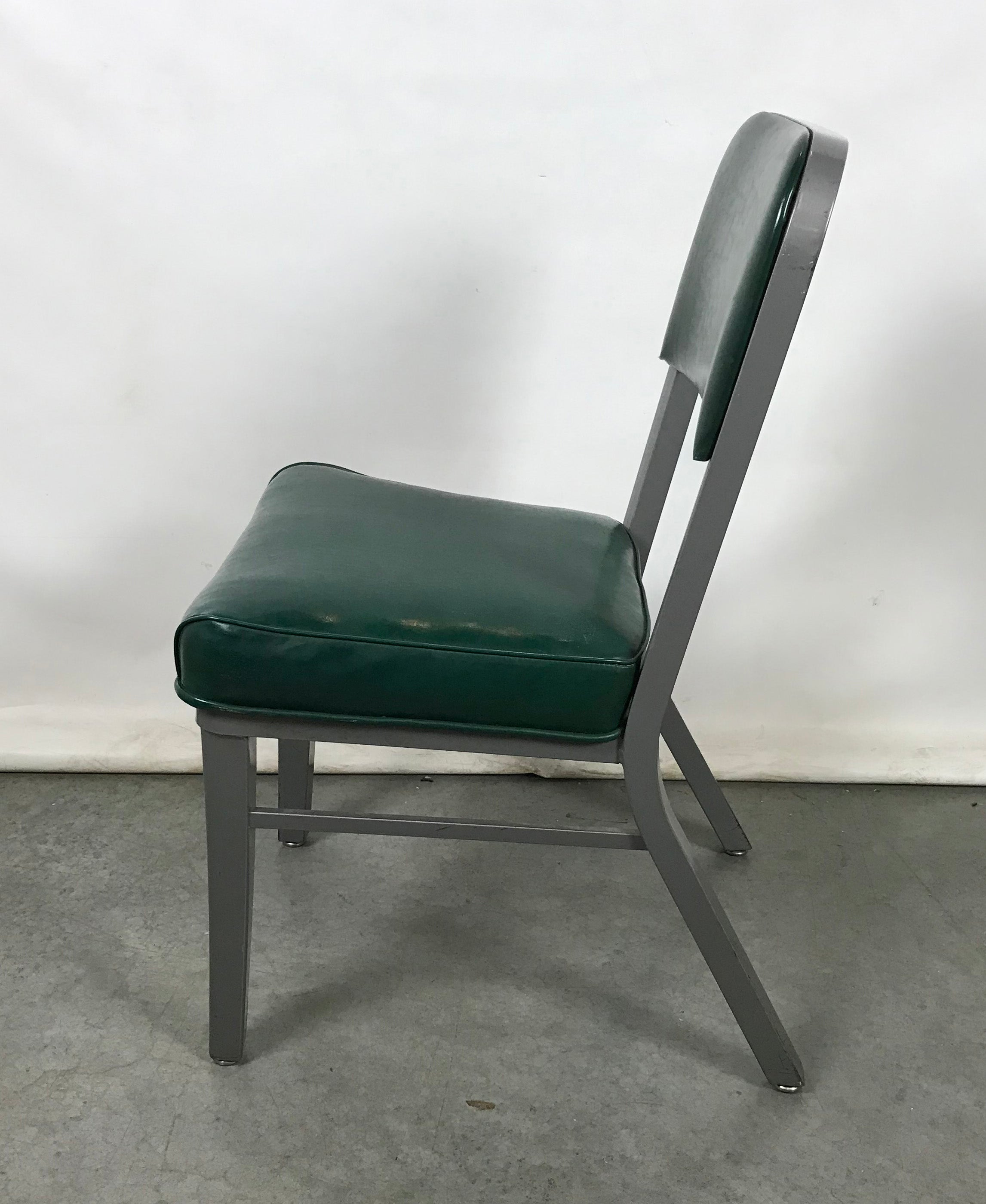 On - Sale Steelcase Green Vinyl Armless Tanker Chair